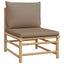 3 Piece Garden Lounge Set with Taupe Cushions Bamboo Tlxxnt Carousel 4