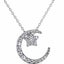 18K White Gold Crystal Necklace "Stars and Moon" Carousel 1
