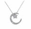 18K White Gold Crystal Necklace "Stars and Moon" Carousel 8