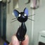 Lovely Cartoon Big Black Cat Ornament White Cat Model Figurines Carousel 3