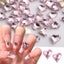 10pcs Pink Heart Rhinestones Nail Art Decorations Crystal Charms Carousel 2
