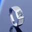 1 CT MEN's Moissanite Engagement Ring S925 Silver Platinum Plated Diamond Ring Carousel 3