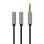 PROMATE 3-in-1 Auxiliary cable with 3.5mm Audio Cable splitter. Colour Black S Carousel 3