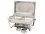 Chafing Dish Warmer Bain Marie + 2x GN1/2 Ceramic & SS Pans Chafer Set Carousel 2