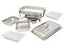Chafing Dish Warmer Bain Marie + 2x GN1/2 Ceramic & SS Pans Chafer Set Carousel 3