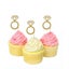 50 Pack Cupcake Toppers Gold Glitter Mini Diamond Ring Cakes Carousel 1
