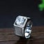 Men's Iced Out Silver Band with Centered Moissanite Diamond Carousel 3