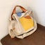 Large Capacity Canvas Tote Bags for Women New Contrast Color Bucket Carousel 1