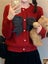 XFPV Sweet Color Contrast Bow Metal Button Sweater Women Leisure Carousel 1