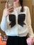 XFPV Sweet Color Contrast Bow Metal Button Sweater Women Leisure Carousel 2