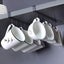 6 Hook Coffee Cup Mug Holder Black White Hooks Shelf Multifunction Carousel 3