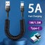 65W 5A Fast Charging Type C Cable Spring Telescopic Car Phone Charger Carousel 2