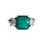 Platinum and 18K Gold 2.50ctw Emerald and Diamond 3 Stone Engagement Ring Carousel 2