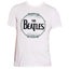The Beatles T Shirt Drumskin Band logo distressed Official Mens New White Carousel 4