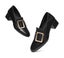 TARRAMARRA(R) Women Leather Square Buckle Almond Toe Low Block Heels Sammi Carousel 13
