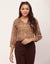 Moomaya Printed V-Neck Tops For Women, 3/4Th Sleeve Sheer Summer Tunic Carousel 2