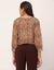 Moomaya Printed V-Neck Tops For Women, 3/4Th Sleeve Sheer Summer Tunic Carousel 4