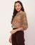 Moomaya Printed V-Neck Tops For Women, 3/4Th Sleeve Sheer Summer Tunic Carousel 8