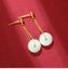 *$1 res* Retro Ethnic Enamel Round Earrings w Light-green Stone in Gold Chain Carousel 5