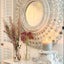 Peacock Mirror in White Wash Carousel 3
