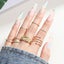 Golden Thread Wavy Pattern Long Fake Nails - Gold Printed Frosted Manicure Carousel 4