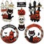 Happy Halloween Hanging Sign, Halloween Welcome Sign Pumpkin Wreath Door Hanging Carousel 3