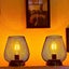 2 Metal Cage Table Lamps - Battery Powered Cordless Accent Light with LED Edison Carousel 3
