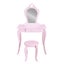 Keezi Pink Kids Vanity Dressing Table Stool Set Mirror Princess Children Makeup Carousel 4