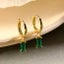 18K Gold CZ Diamond Huggie Earring "Lucy" (Green) Carousel 3