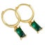 18K Gold CZ Diamond Huggie Earring "Lucy" (Green) Carousel 4