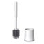 Toilet Brush And Bracket Set, Silicone Bristles, Beige Bathroom Cleaning Bowl Br Carousel 1