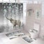 Funny Elephant Shower Curtain Set Elephant Blowing Bubbles Shower Curtains With Carousel 1