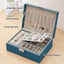 Jewelry Box For Women, Travel Lockable Leather Jewelry Box 2 Layers Jewelery Org Carousel 1