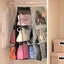 2-piece Set Hanging Handbag Organizer Dust-proof Storage Holder Bag Wardrobe Clo Carousel 4
