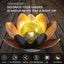 Solar Lotus Light Garden Outdoor Table Decor,amber Crackle Globe Glass Lotus Flo Carousel 3