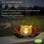 Solar Lotus Light Garden Outdoor Table Decor,amber Crackle Globe Glass Lotus Flo Carousel 4