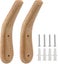 Natural Wood Wall-Mounted Coat Hooks - Vintage Heavy Duty Organizer Carousel 1