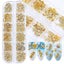 Holographic Nail Art Sequins Glitter Kit - Gold Mixed-Shape Metal Frame Shell Le Carousel 1