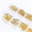 Holographic Nail Art Sequins Glitter Kit - Gold Mixed-Shape Metal Frame Shell Le Carousel 2