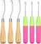 Set of 6 Latch Crochet Needles - Micro Braids, Dreads Maintenance, Mats - 3 Wood Carousel 1