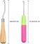 Set of 6 Latch Crochet Needles - Micro Braids, Dreads Maintenance, Mats - 3 Wood Carousel 3