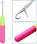 Set of 6 Latch Crochet Needles - Micro Braids, Dreads Maintenance, Mats - 3 Wood Carousel 5