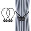 Gold Magnetic Curtain Tiebacks - Set of 2 Curtain Clips Rope Backs for Home Deco Carousel 1