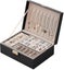Lockable Leather Jewelry Box - 2 Layers Jewelry Organizer for Women - Small Stor Carousel 5