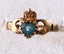 9ct gold with topaz stone claddagh ring . Carousel 1