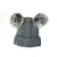 Beanie Double Pom Pom Beanie Grey Carousel 1