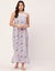 Moomaya Sleepwear, Sleeveless Long Nightdress, Printed Square Neck Nightgown Carousel 3