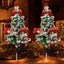 2PCS Solar Christmas Tree Outdoor Yard Xmas Decoration Carousel 2