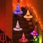 Battery Operated Glowing Witch Hat - Halloween Outdoor Hanging Decorations Light Carousel 3