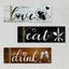 3 Pcs Wooden Wall Art Signs Rustic Wooden Eat Drink Love Wood Sign Decorative Carousel 7